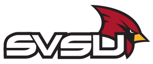Official SVSU Cardinal logo with cardinal head on the U